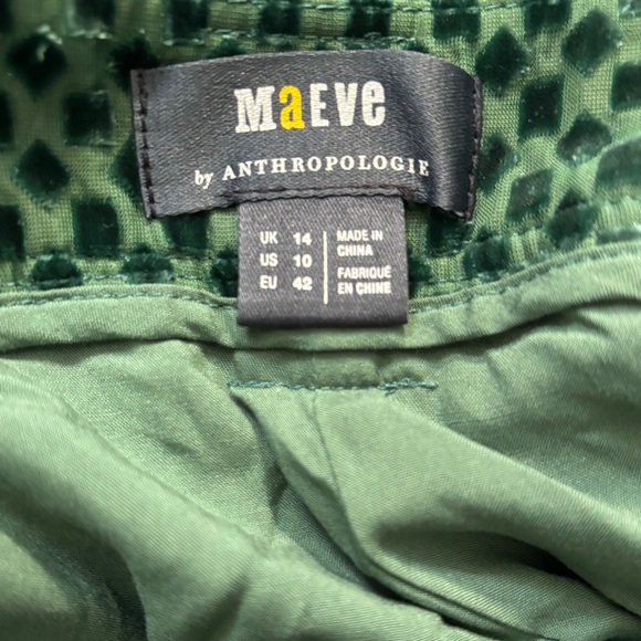 Anthropologie Maeve Avery Wide Leg Trousers Green Womens Size 10 - Picture 8 of 9